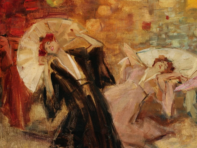 1876-Giuseppe Cecchetto - Donne con ventagli - Padova - Musei Civici
